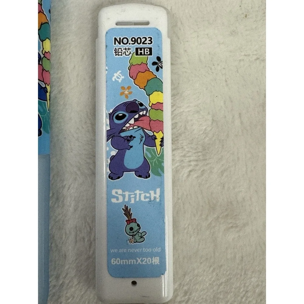 Disney Stitch Mechanical Pencil with Extra Led & Case, Set Of 4, 0.5mm